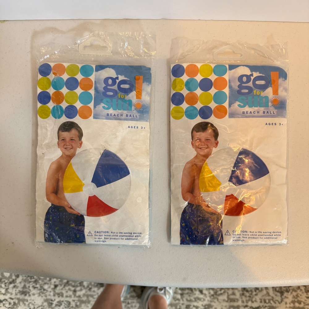 Vintage Intex Go‎ for Sun Beach Ball New in Package Inflatable Colorful